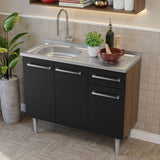 Combo de Cocina 105cm con Bacha de acero inoxidable MM/NN Emilly Madesa 04 MN