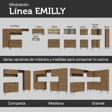 Combo completo de Cocina Madesa Emilly 2.93 m con Bacha Marrón 06