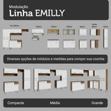 Combo completo de Cocina 293cm Marrón/Blanco Emilly Madesa 09