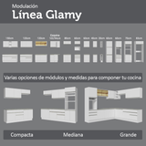 Kit Bajo Mesada con Cristalero Madesa Glamy 70cm MN 01