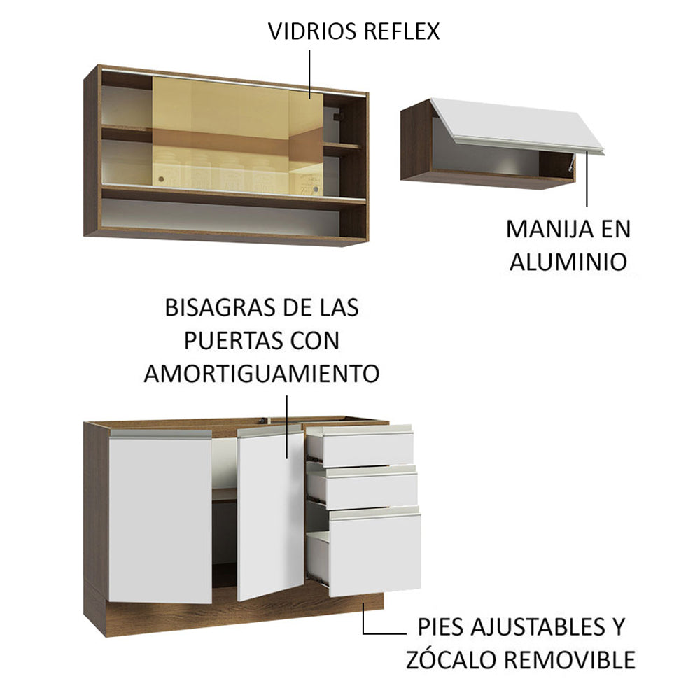 Combo de Cocina Madesa Glamy 200cm MB 08