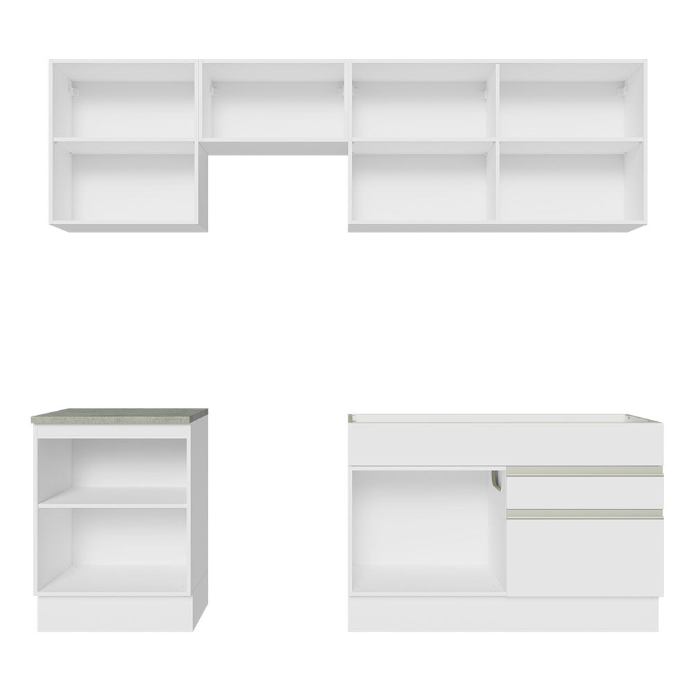 Combo completo de Cocina 240cm Blanco Glamy Madesa 08