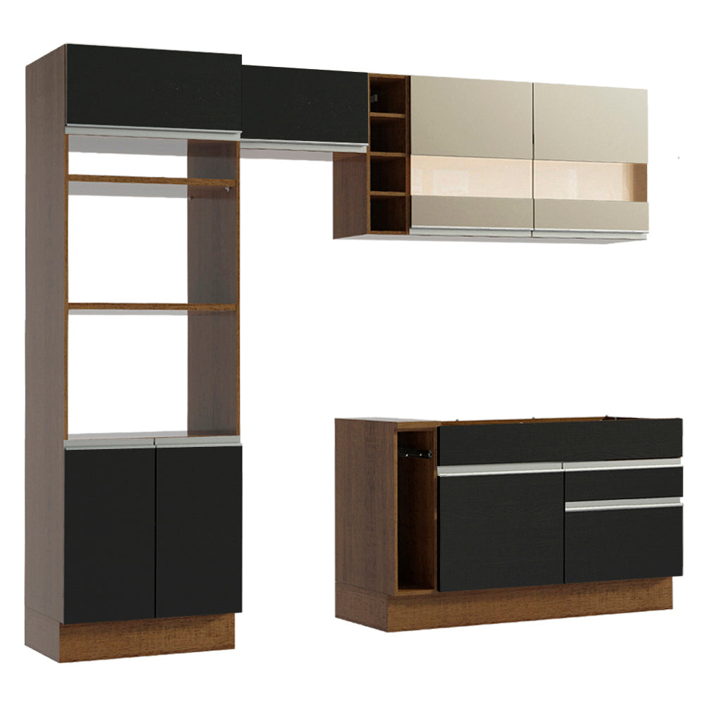 Combo completo de Cocina Madesa Glamy 270cm Marrón/Negro/Crema 08