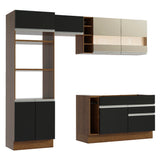 Combo completo de Cocina Madesa Glamy 270cm Marrón/Negro/Crema 08