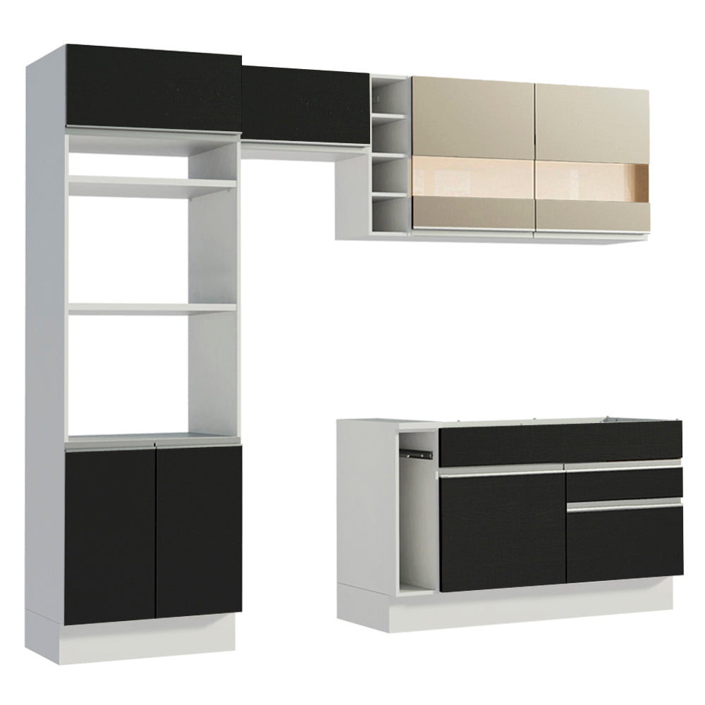 Combo completo de Cocina Madesa Glamy 270cm Blanco/Negro/Crema 08