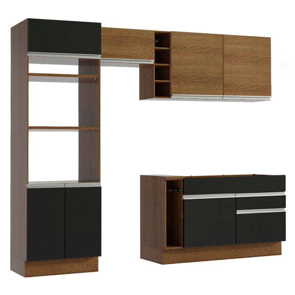 Combo completo de Cocina Madesa Glamy 270cm Marrón/Negro/Marrón 09
