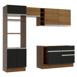 Combo completo de Cocina Madesa Glamy 270cm Marrón/Negro/Marrón 09