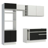 Combo completo de Cocina Madesa Glamy 270cm Blanco/Negro/Blanco 09