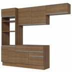 Combo completo de Cocina 270 cm 7 Puertas 2 Cajones Marrón Glamy Madesa