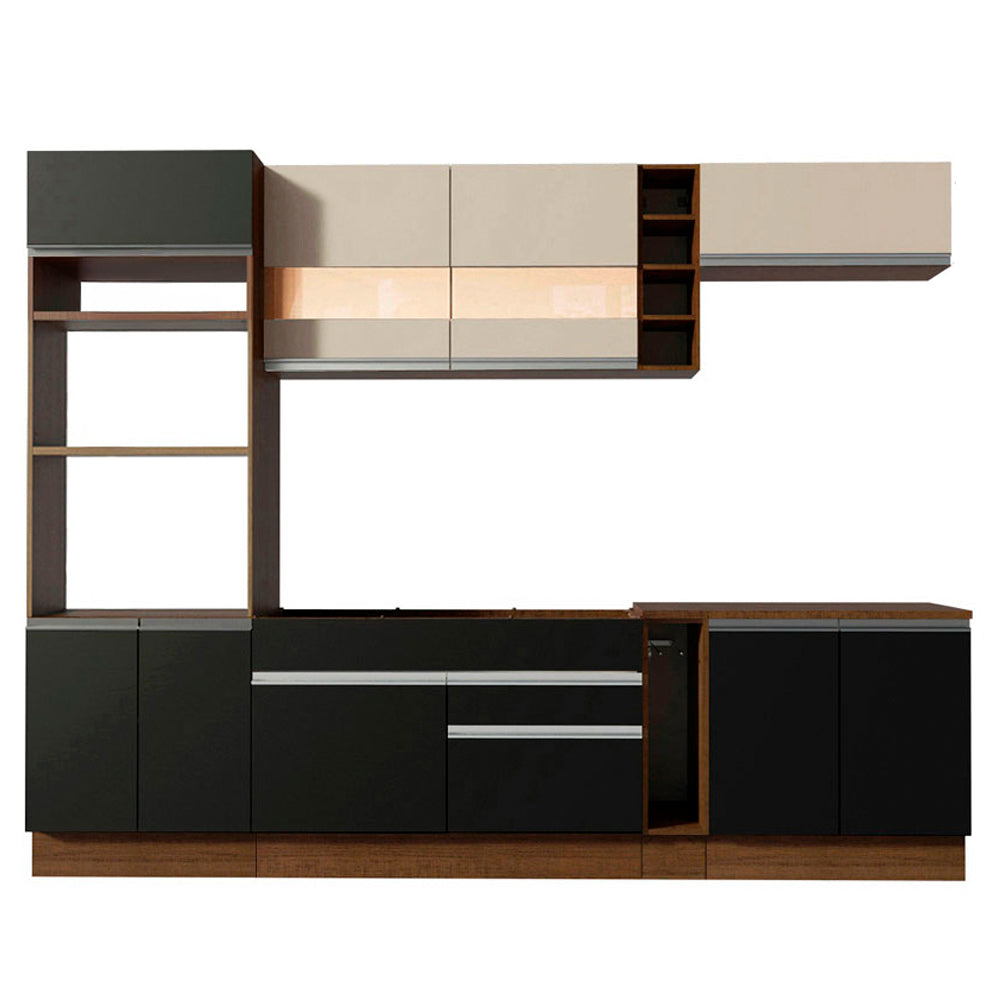 Combo completo de Cocina Madesa Glamy 290cm Marrón/Negro/Crema 06