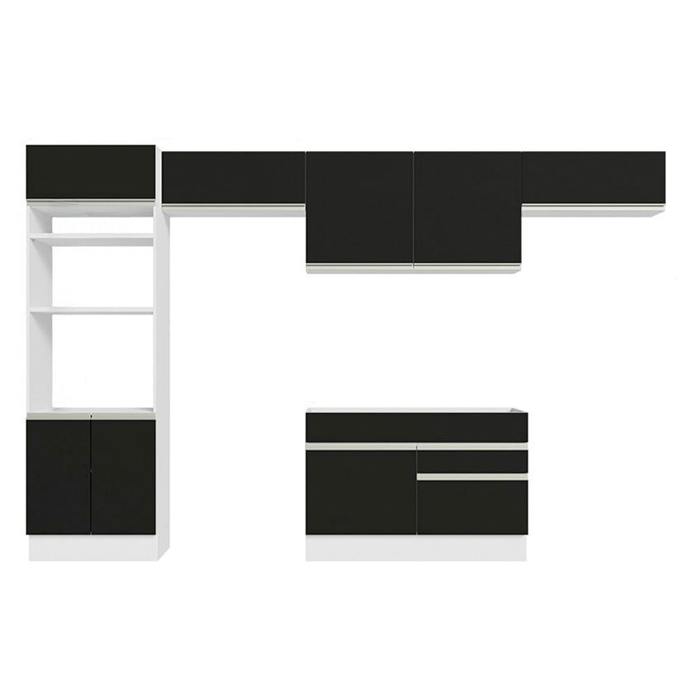 Combo completo de Cocina Madesa Glamy 350cm Marrón/Negro 01