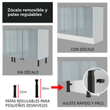 Combo completo de Cocina 320cm Blanco/Gris Lux Madesa 04