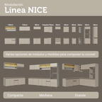 Combo Completo de Cocina 280 cm 11 Puertas 1 Cajón Crema Nice Madesa