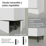 Combo Completo de Cocina 100% MDF 250 cm Blanco Smart Madesa 01