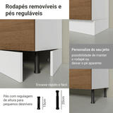 Combo Completo de Cocina 100% MDF 300 cm Blanco/Marrón/Crema Smart Madesa 02