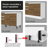 Combo de Cocina 100% MDF 310 cm Smart Blanco/Marrón/Crema 01