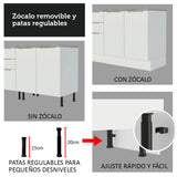 Cocina Compacta 240 cm Blanco Stella Madesa 01