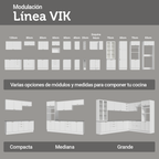 Cocina Compacta 180 cm 6 Puertas 3 Cajones Sin Mesada Blanco Vik Madesa 04
