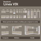 Combo de Cocina Compacta 180 cm Blanco/Crema Vik Madesa 04