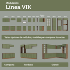 Combo completo de Cocina 270 cm Marrón/Verde Vik Madesa