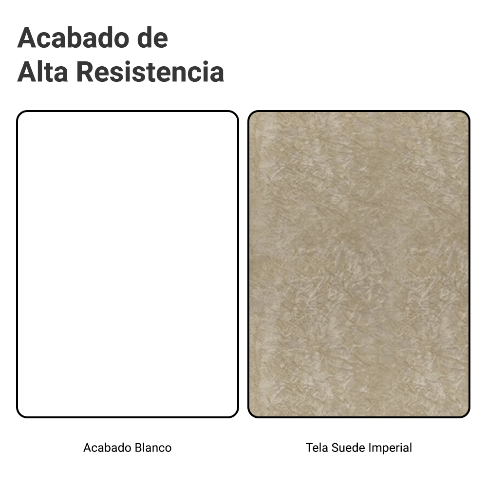 Respaldo de Cama Extensible Tapizado con 2 Mesas de Luz Espejadas Blanco/Imperial Madesa