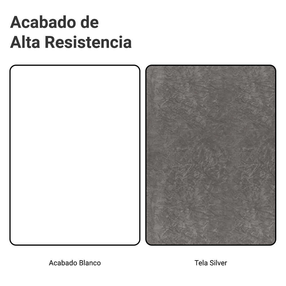 Respaldo de Cama Extensible Tapizado con 2 Mesas de Luz Espejadas Blanco/Silver Madesa