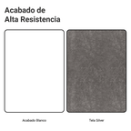 Respaldo de Cama Extensible Tapizado con 2 Mesas de Luz Espejadas Blanco/Silver Madesa