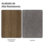 Respaldo de Cama Extensible Tapizado con 2 Mesas de Luz Marrón/Silver Madesa