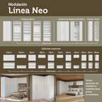 Kit Escritorio Industrial 2 Placard Neo y 2 Espejos 2 Repisas Blanco Madesa