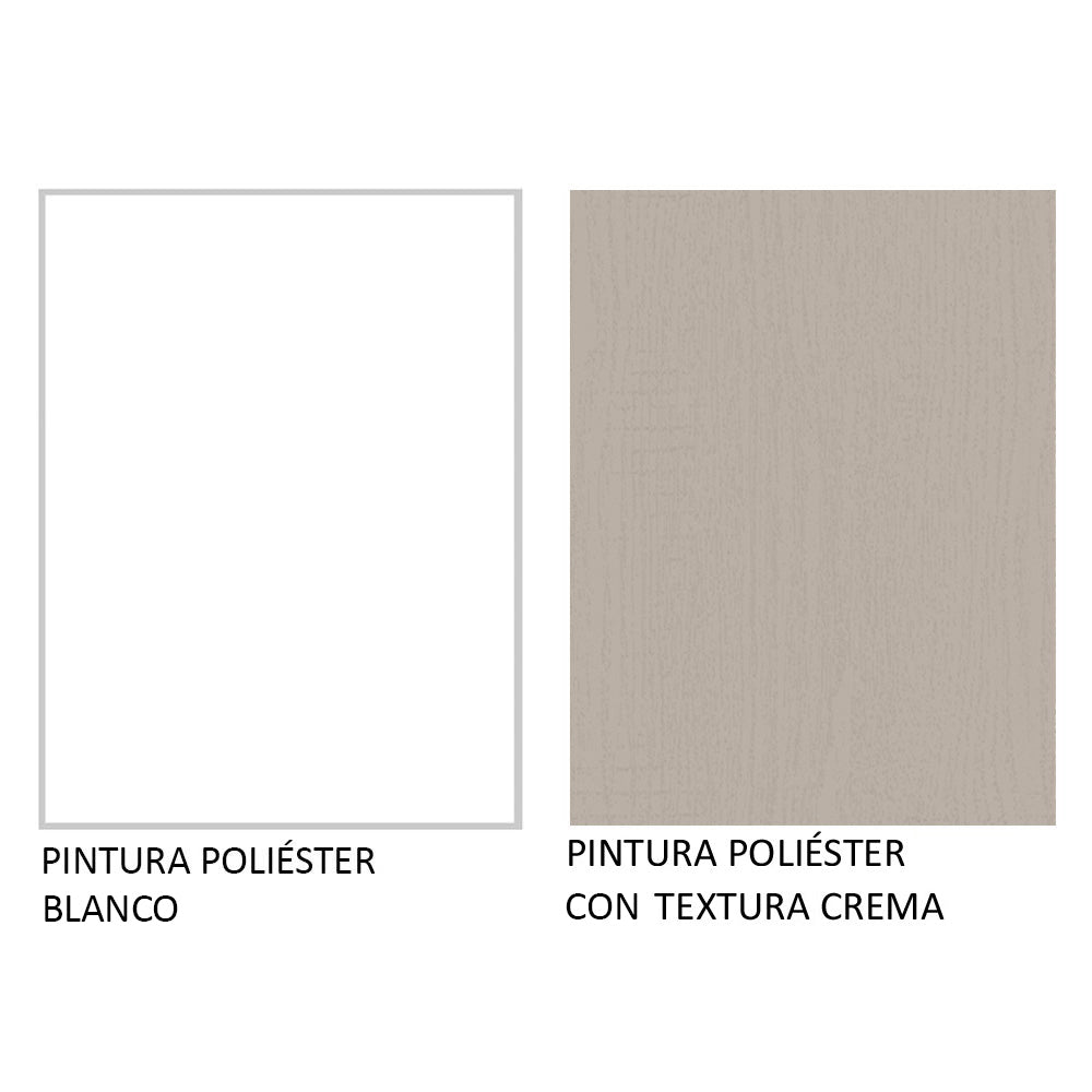 Kit con 2 Gabinetes Bajos y 2 Gabinetes superiores 200cm Blanco/Crema Agata