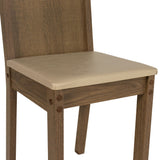 Juego de Comedor Madesa Débora Mesa Tapa de Vidrio Redondo 4 Sillas Marrón/Beige