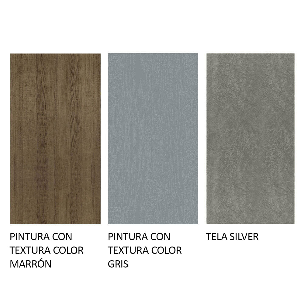 Juego de Comedor Mesa con Tapa de Madera 4 Sillas Marrón/Gris/Plata Livia Madesa