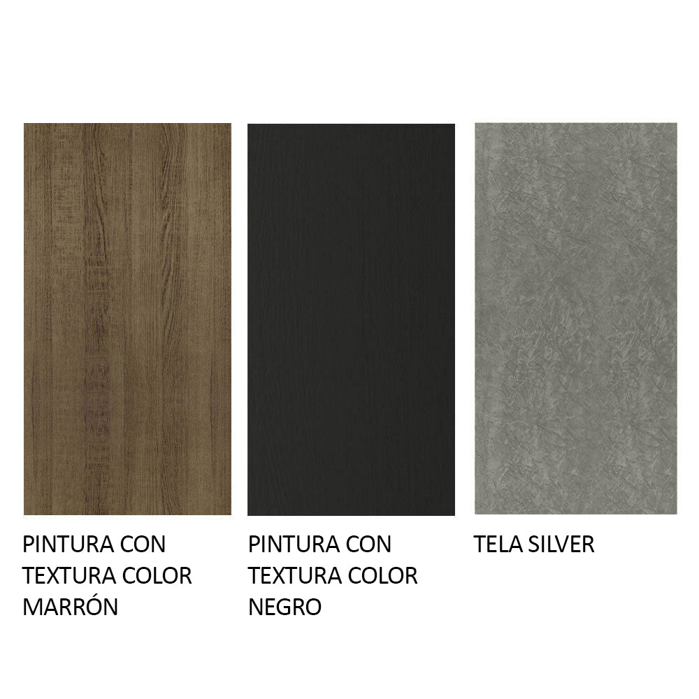 Juego de Comedor 4 Sillas Marrón/Negro/Silver Ashley Madesa