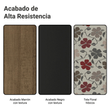 Juego de Comedor Mesa Tapa de Madera 4 Sillas Marrón/Negro/Floral Hibiscos Samara Madesa