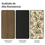 Juego de Comedor Mesa Tapa de Madera 4 Sillas Marrón/Negro/Lírio Beige Samara Madesa