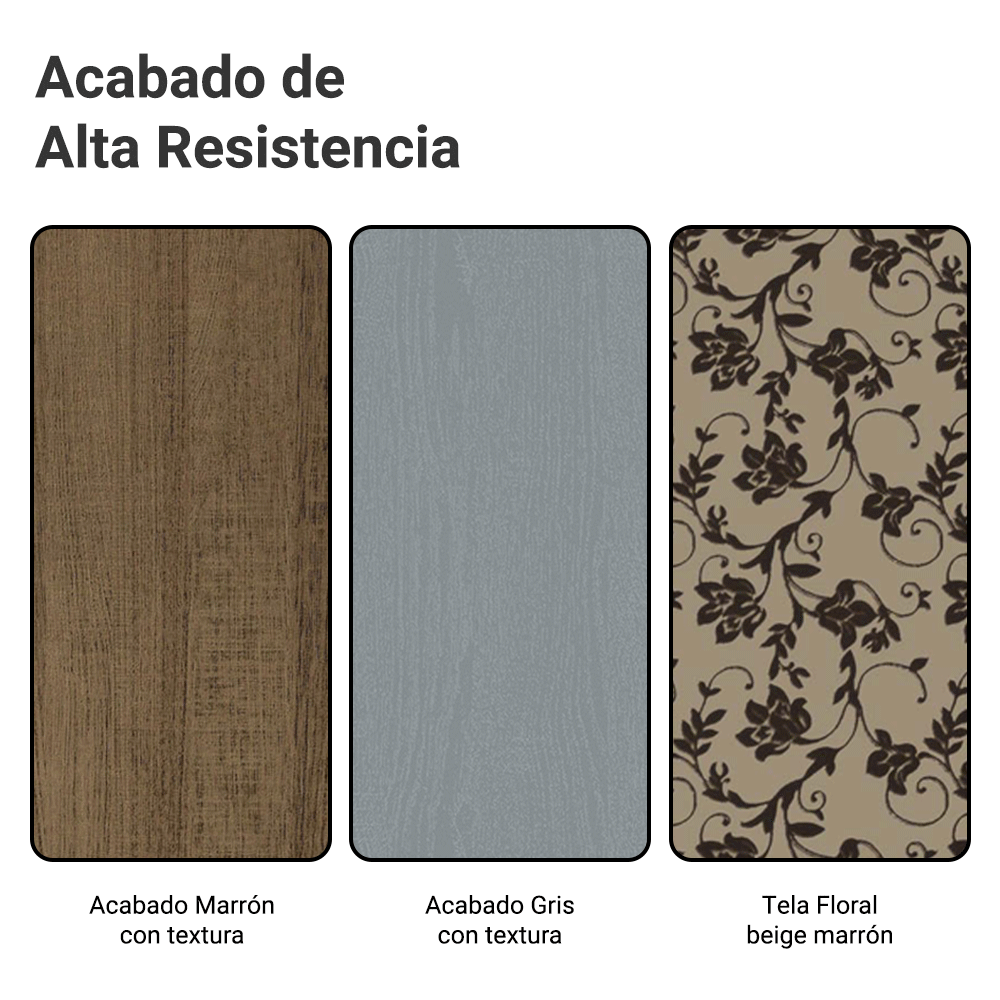 Juego de Comedor Mesa Tapa de Madera 4 Sillas Marrón/Gris/Beige Marrón Samara Madesa