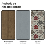 Juego de Comedor Mesa Tapa de Madera 4 Sillas Marrón/Gris/Floral Hibiscos Samara Madesa