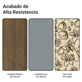 Juego de Comedor Mesa Tapa de Madera 4 Sillas Marrón/Gris/Lírio Beige Samara Madesa