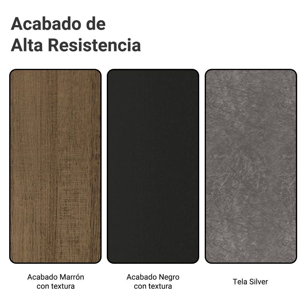 Juego de Comedor Mesa Tapa de Vidrio 4 Sillas Marrón/Negro/Silver Ivy Madesa