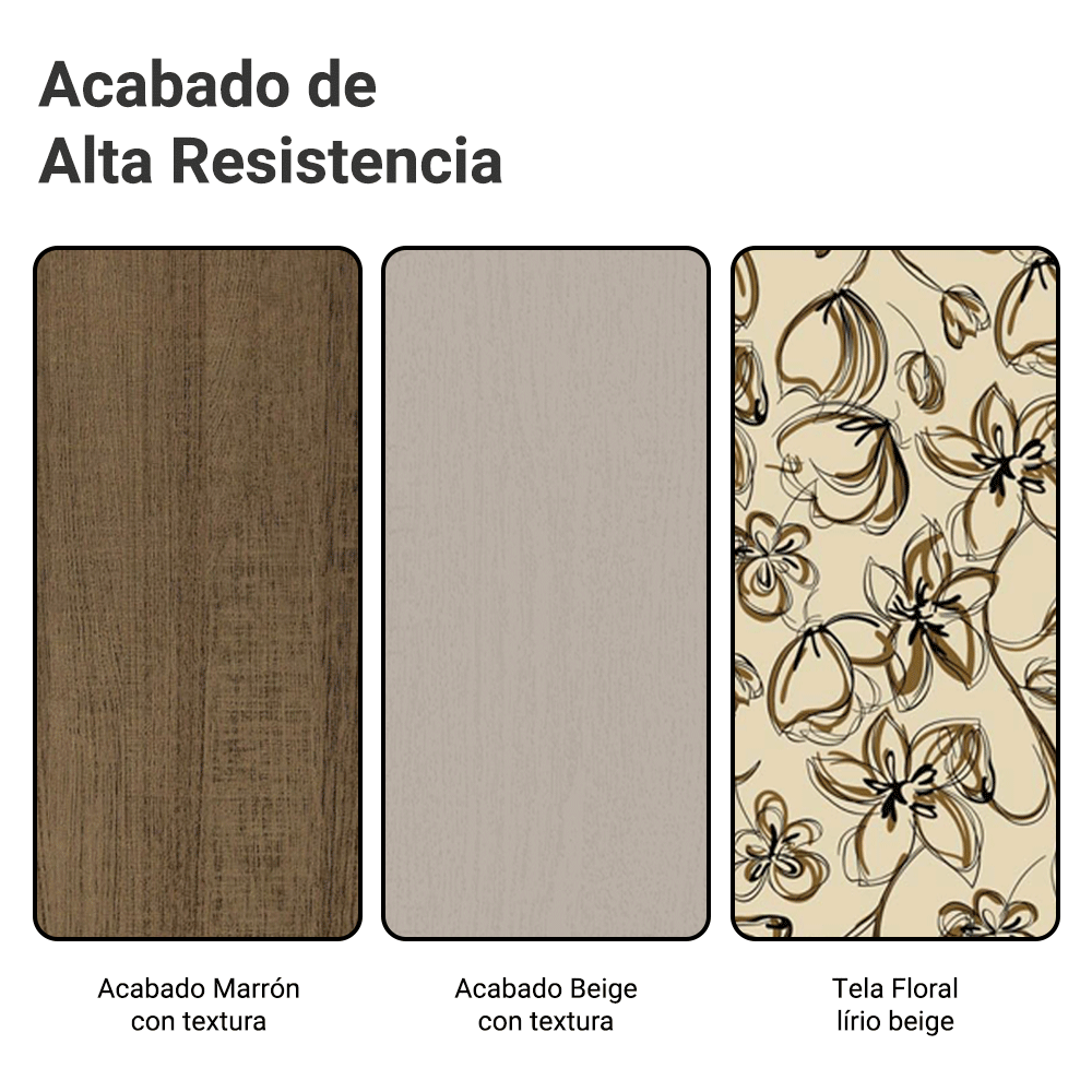 Juego de Comedor Mesa Tapa de Vidrio 4 Sillas Marrón/Crema/Lirio Beige Madesa