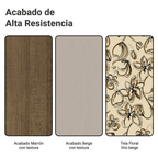 Juego de Comedor Hazelnut Mesa Rectangular Tapa de Madera con 4 Sillas Marrón/Crema/Lirio Beige Madesa
