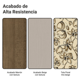 Juego de Comedor Mesa Tapa de Vidrio 4 Sillas Marrón/Crema/Lirio Beige Madesa