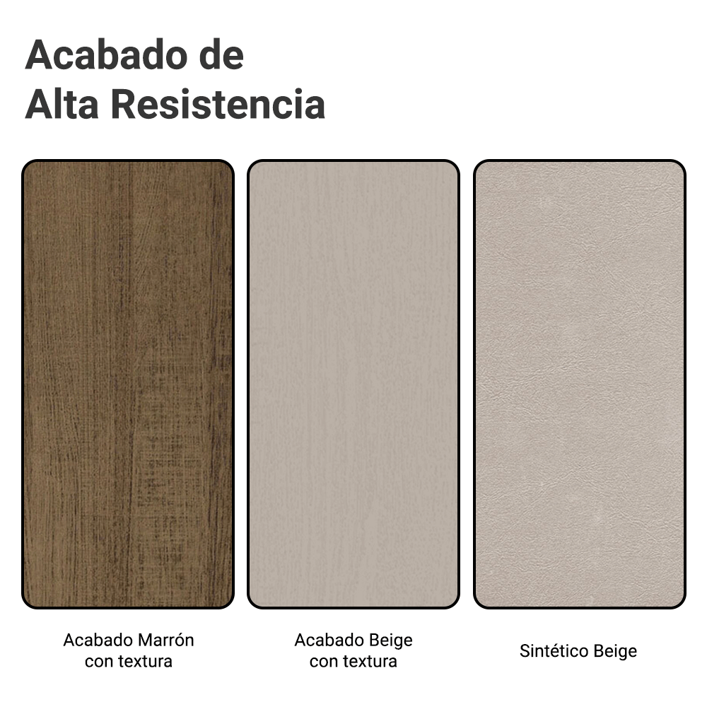 Juego de Comedor Mesa con Tapa de Madera 4 Sillas Marrón/Crema/Sintético Beige Madesa