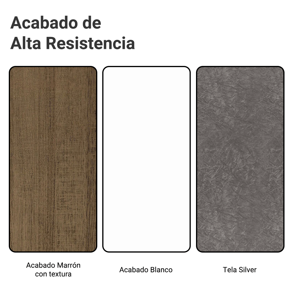 Juego de Comedor Mesa Tapa de Madera 6 Sillas Marrón/Blanco/Silver Hanna Madesa