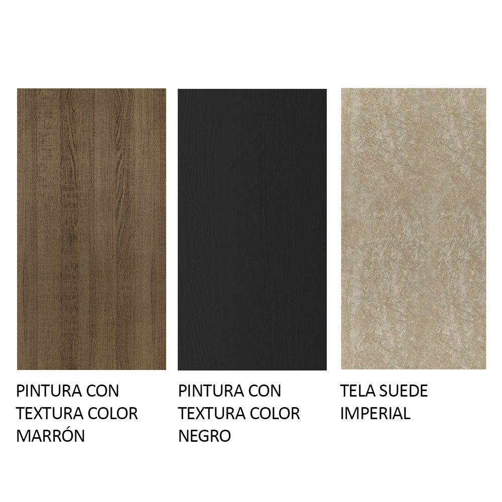 Juego de Comedor Mesa Tapa de Madera 6 Sillas Marrón/Negro/Imperial Renata Madesa