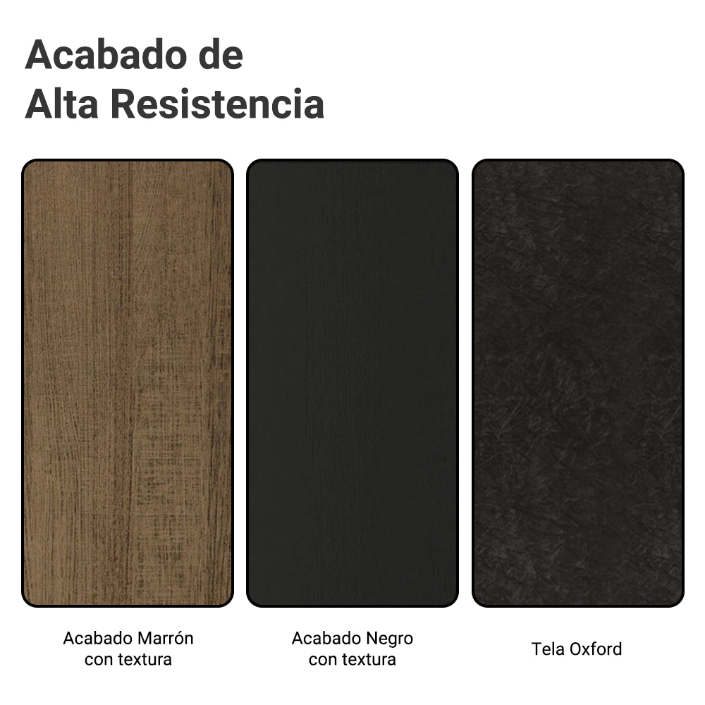 Juego de Comedor Alexis Mesa Rectangular Tapa de Vidrio con 6 Sillas Oxford 07 Marrón/Negro Madesa