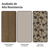 Juego de Comedor Mesa Tapa de Vidrio 6 Sillas Marrón/Crema/Tapizado Beige Marrón Heloísa Madesa