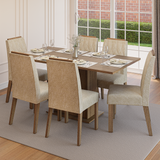 Juego de Comedor Tapa de Madera 6 Sillas Marrón/Imperial Bosque Madesa