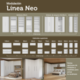 Conjunto de Dormitorio Madesa Neo con 2 Placard con Espejos y 1 Cómoda para TV Blanco