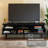 Rack para TV hasta 65 Pulgadas con patas Retro Negro Londres Madesa